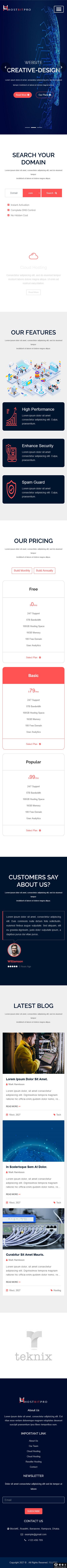 高速主机托管技术服务网站模板-手机预览
