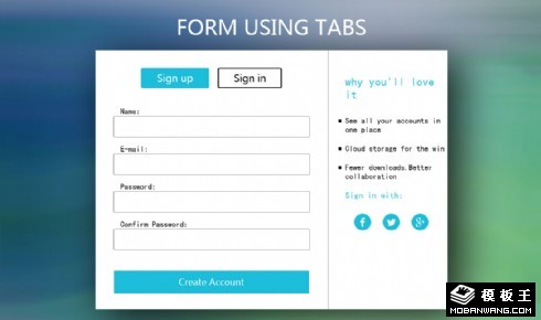 登录注册表单介绍响应式网页模板
