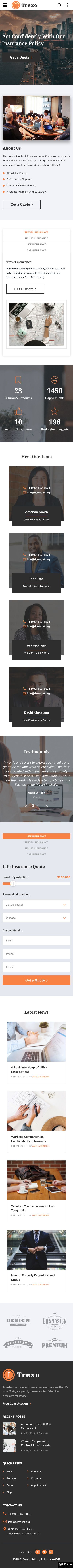 保险金融服务现代专业网站模板-手机预览