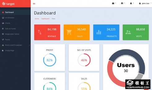 数据分类统计管理响应式网页模板