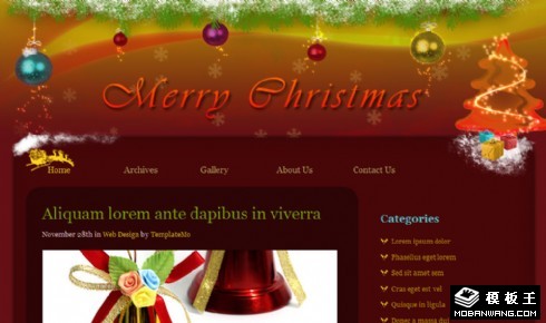 圣诞节风格BLOG网页模板