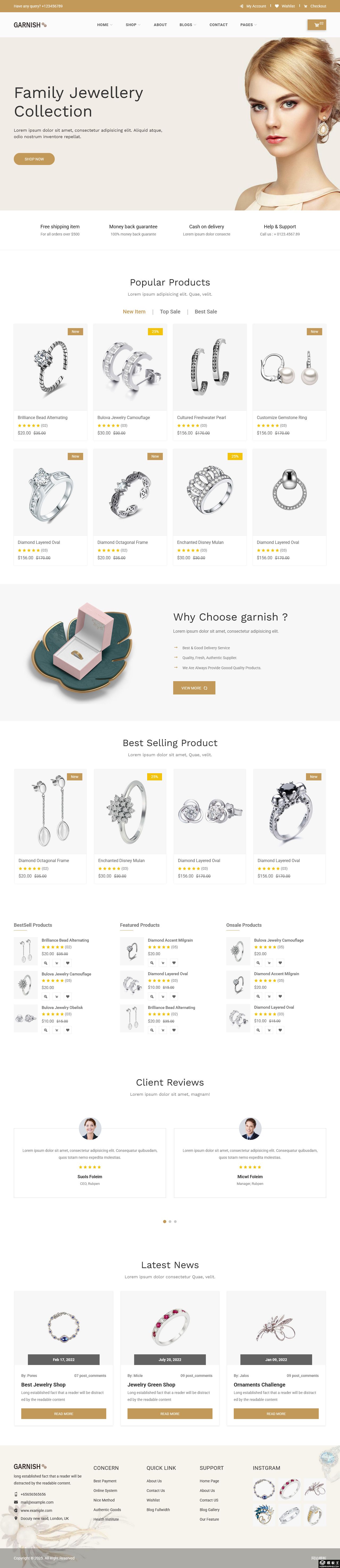 简约精品珠宝电商网站模板-PC预览