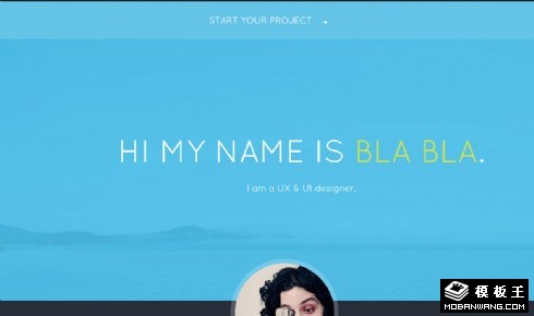 湖蓝色个人信息响应式网页模板