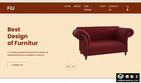 暗红古典家居响应式网页模板