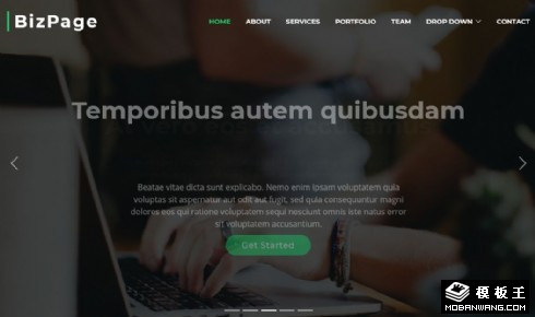 商务团队数据动态响应式网页模板