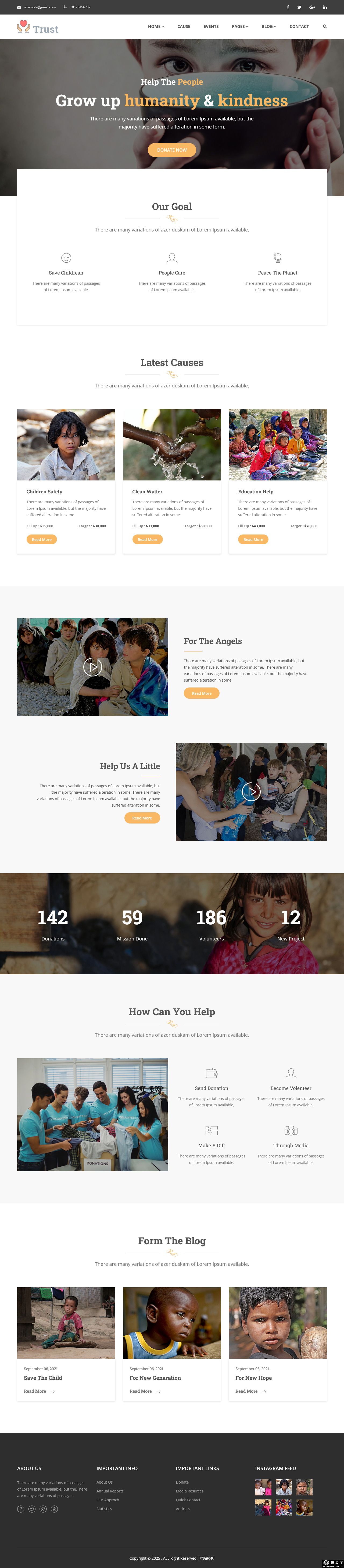 慈善非营利公益组织网站模板-PC预览