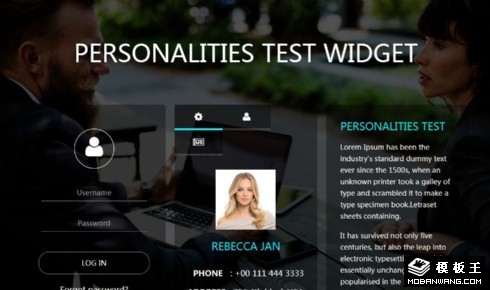 测试登录信息表单响应式网页模板