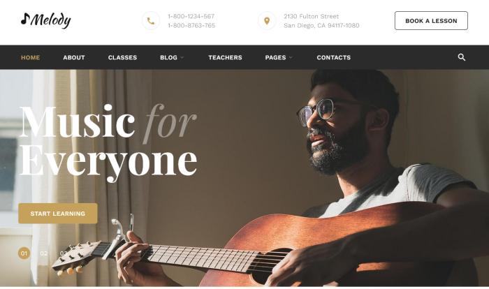 专业音乐培训学校网站模板