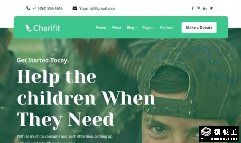 贫困儿童援助响应式网页模板
