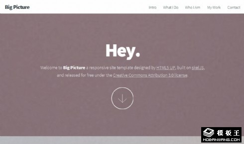 图片下滑效果响应式网页模板