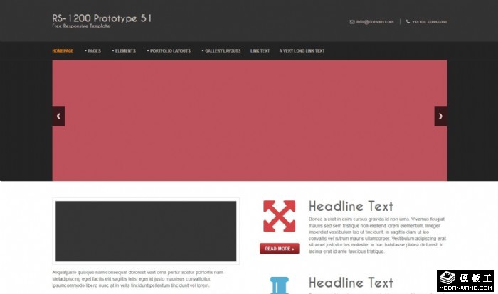 黑白信息动态网站模板系列51