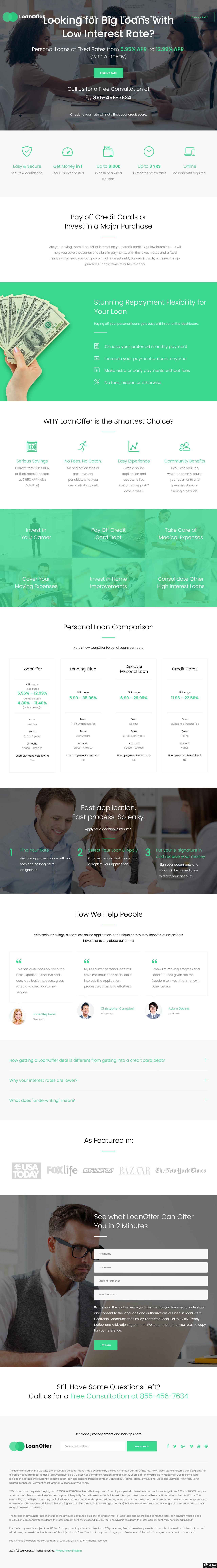金融贷款服务平台网站模板-PC预览