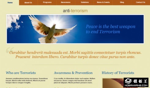 重建希望和平组织网页模板