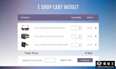 商城购物车组件响应式网页模板