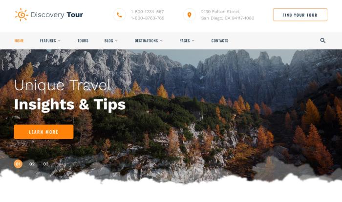 全球旅游精选网站模板