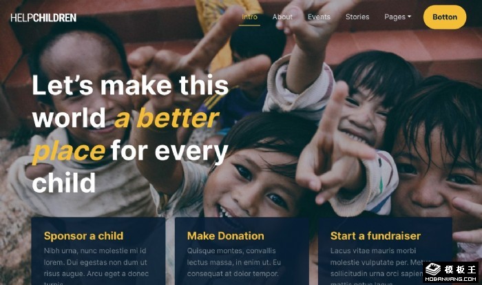 慈善活动援助项目网站模板