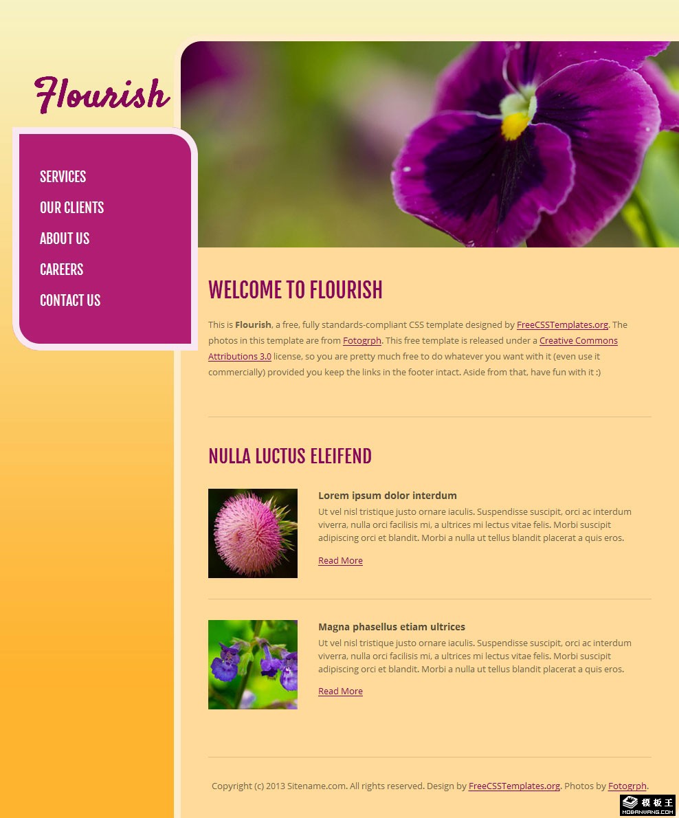 鲜花绽放物语网页模板