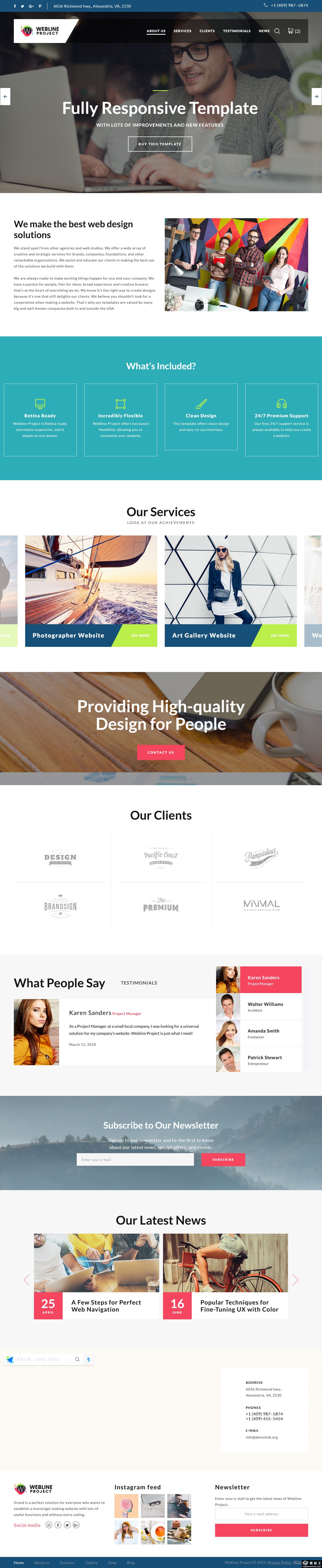 精英创意商务着陆页模板-PC预览