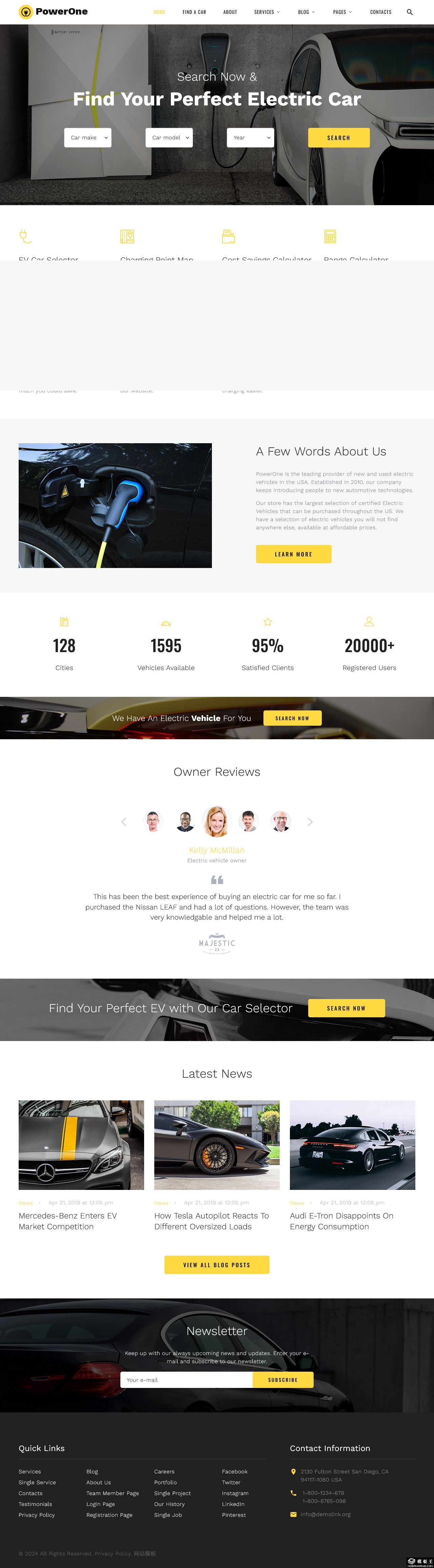 精选电动汽车购车平台网站模板-PC预览