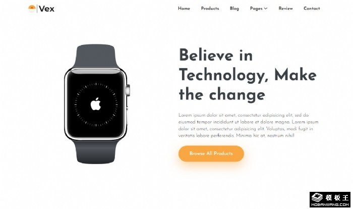 智能手表创新功能展示网站模板
