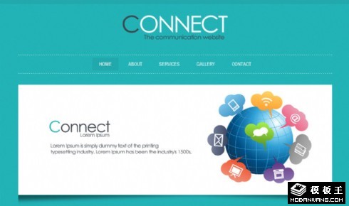 绿色网络通信服务网页模板