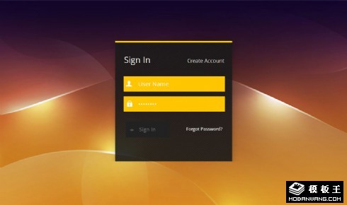金色炫彩登录框网页模板