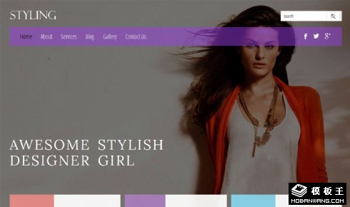 时尚造型设计响应式网站模板
