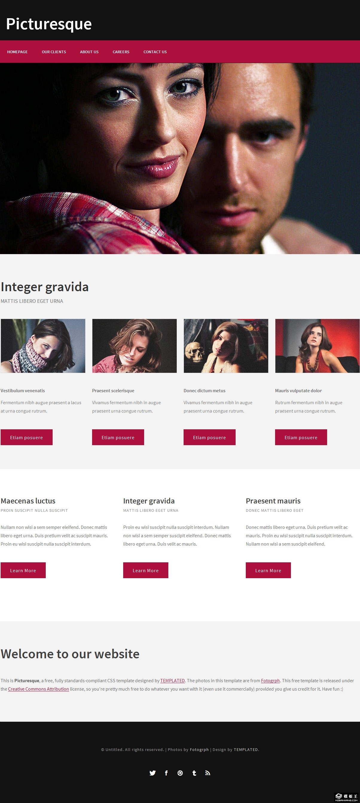 别致艺术人物信息网页模板