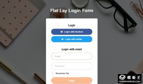 桌面登录框响应式网页模板