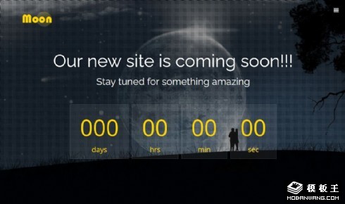 月夜倒计时简介响应式网页模板