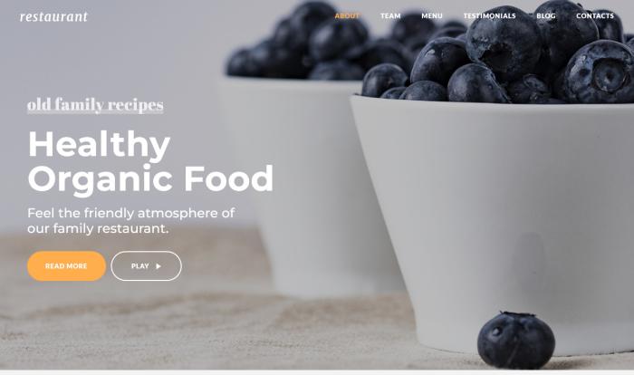 品味健康有机餐厅单页模板