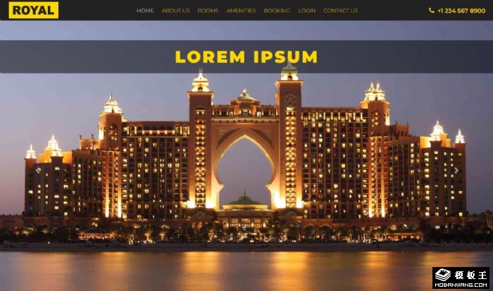 商务酒店客房预订网页模板