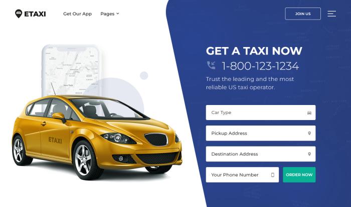 精品出租车服务官网模板