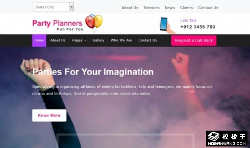 派对策划服务公司响应式网站模板