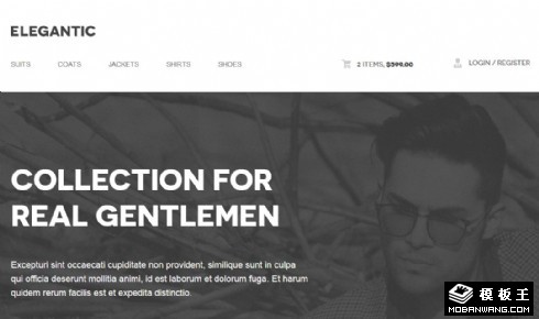 黑白简约产品展示响应式网页模板