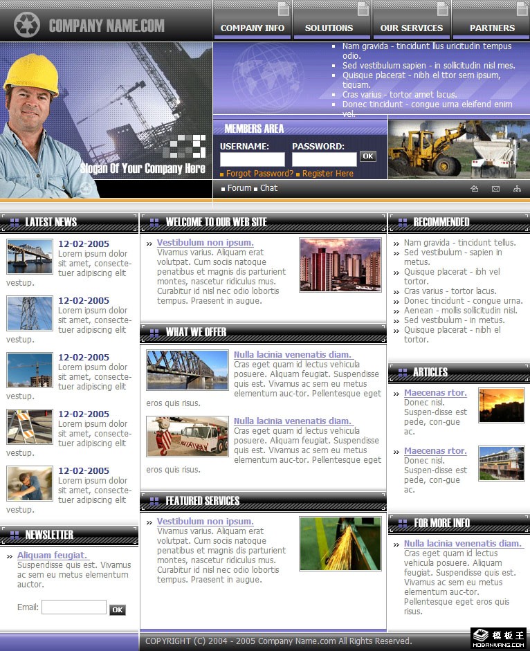 钢筋工业建筑网页模板
