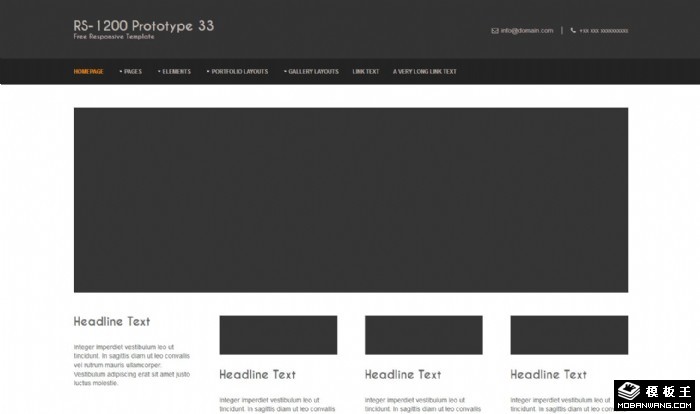 黑白信息动态网站模板系列33