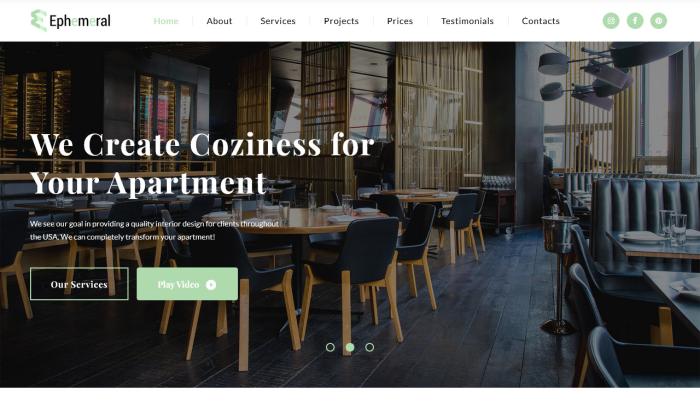 舒适创享·室内设计展示单页模板