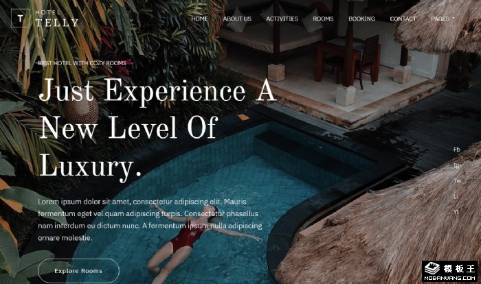 豪华海景酒店网站模板