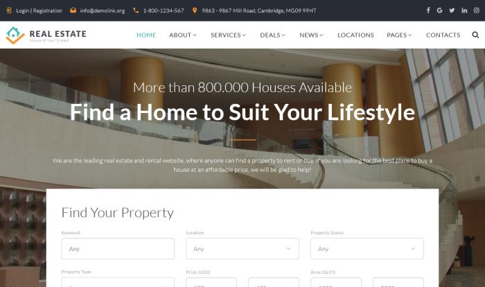一站式购房租房服务网站模板