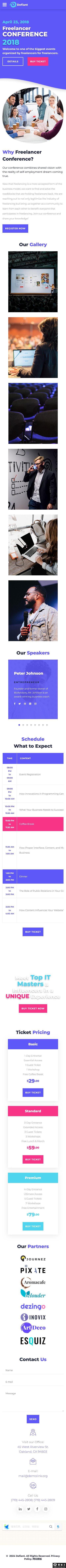 自由职业者大会活动着陆页模板-手机预览