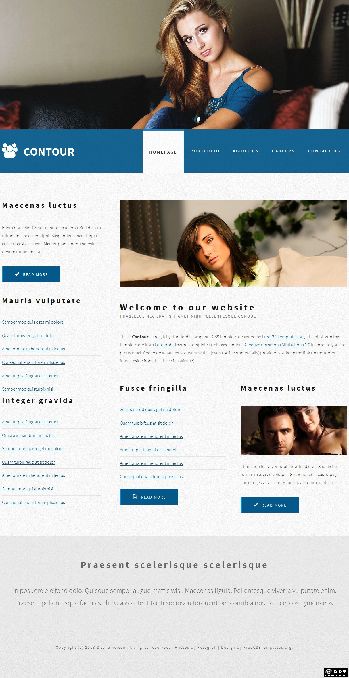 轮廓艺术照片网页模板