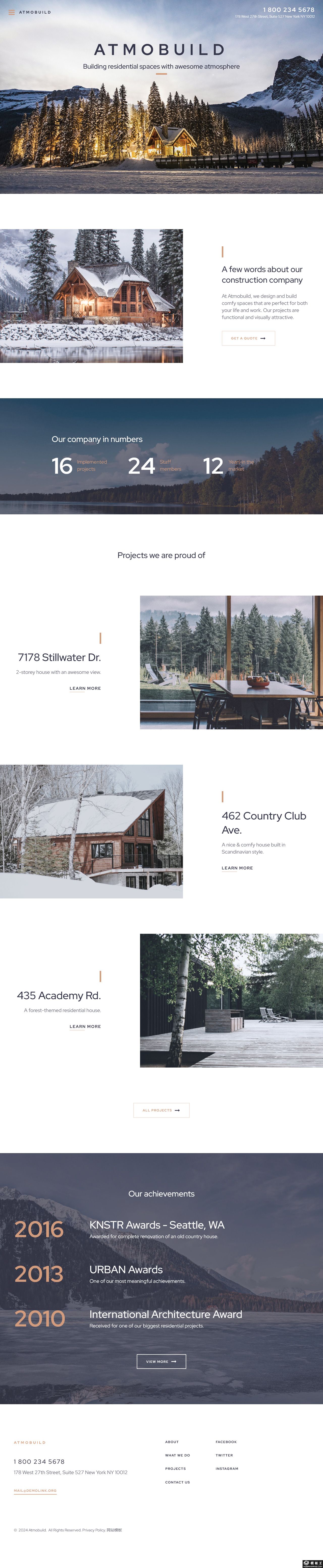 建筑公司专业展示网站模板-PC预览