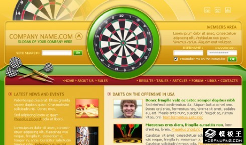 酒吧飞镖游戏网页模板