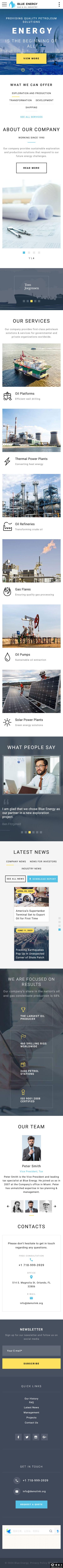 全方位能源工业建设公司网站模板-手机预览