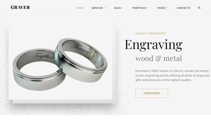 简约雕刻艺术服务展示网站模板