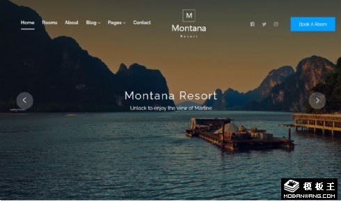 景区酒店展示响应式网页模板