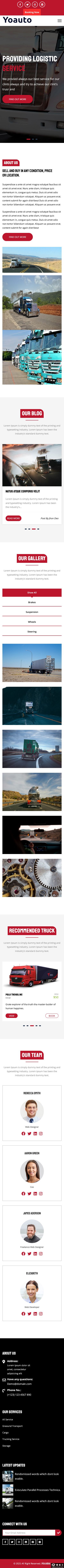 货车运输物流服务网站模板-手机预览