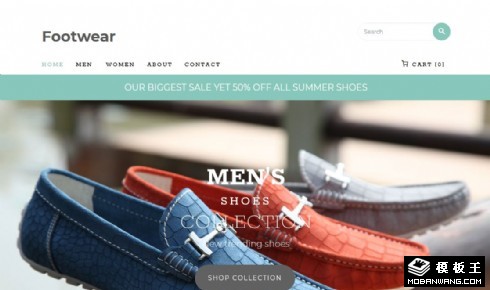 鞋类品牌卖场响应式网站模板