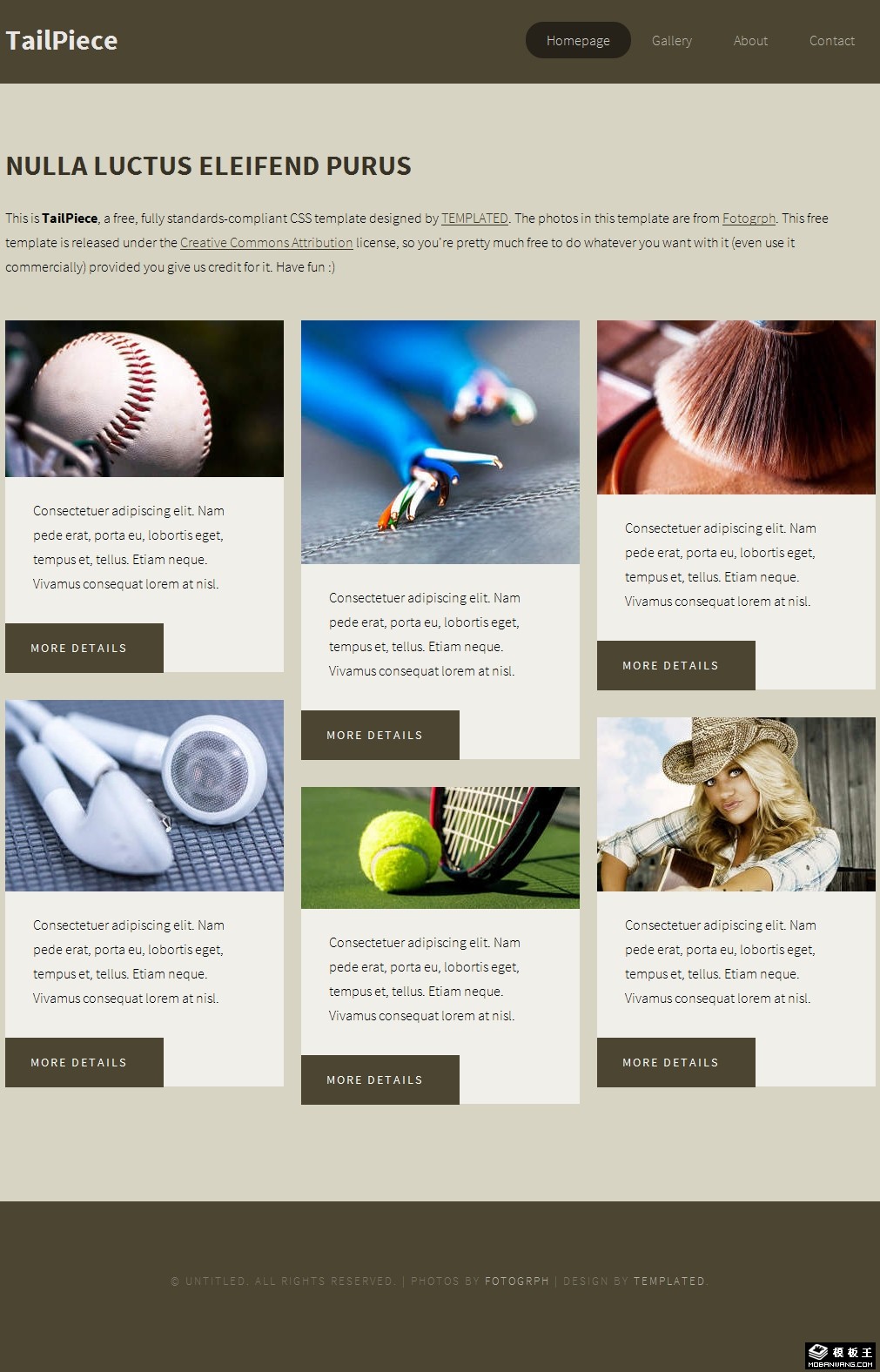 深咖图片信息展示网页模板